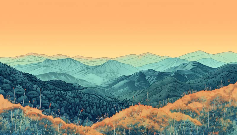 Illustration of the Blue Ridge Mountains